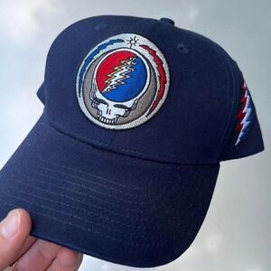 Navy blue Grateful Dead steal your face snap back baseball cap